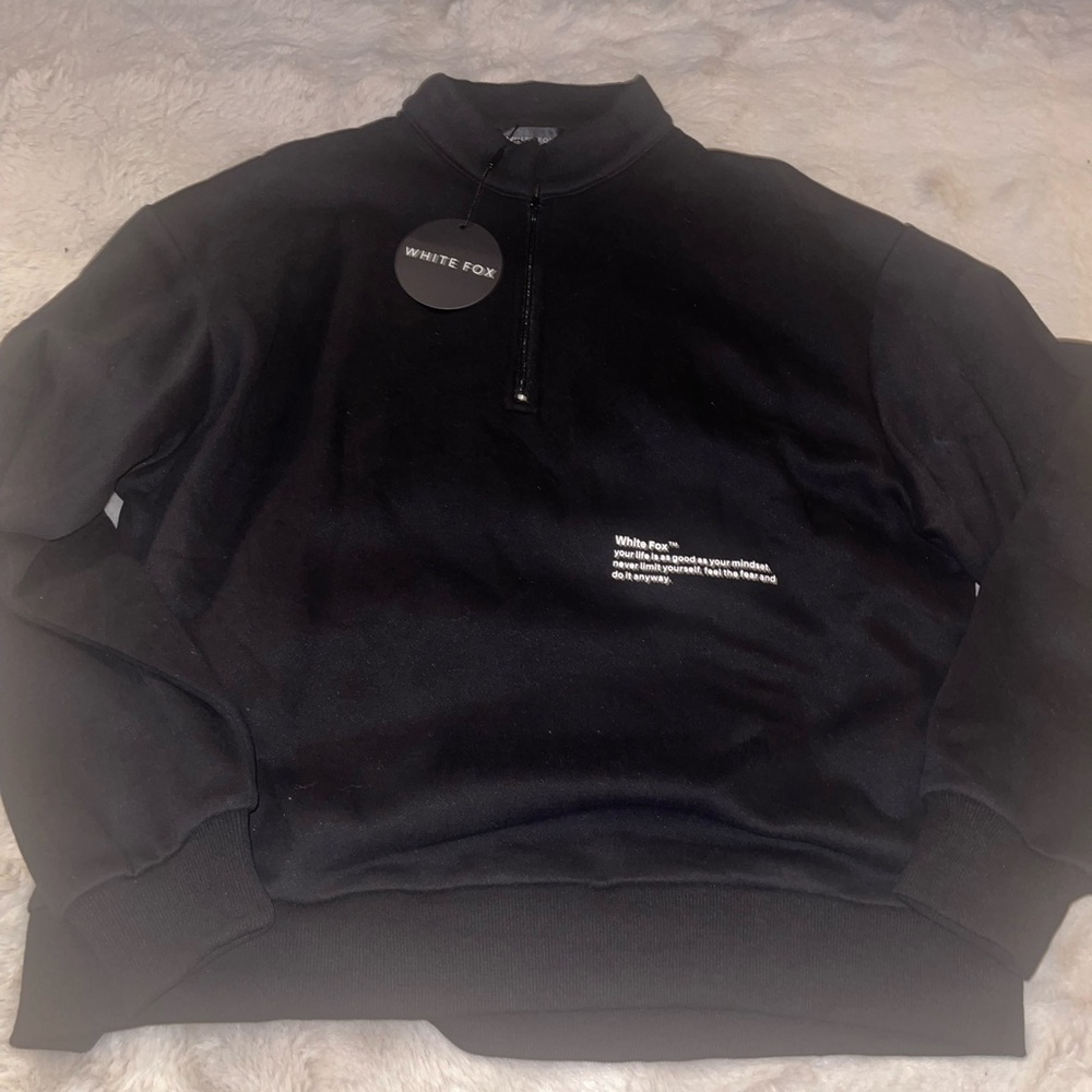 White Fox Quarter Zip Sweatshirt